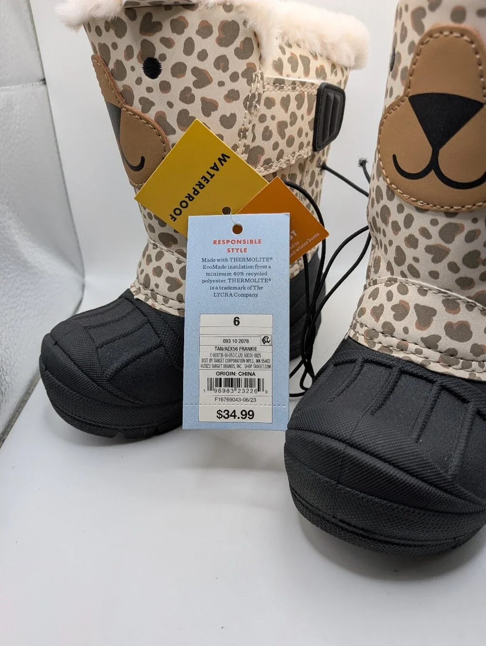 Toddler Girls' Frankie Winter Boots - Cat & Jack Tan Size 6 NWT